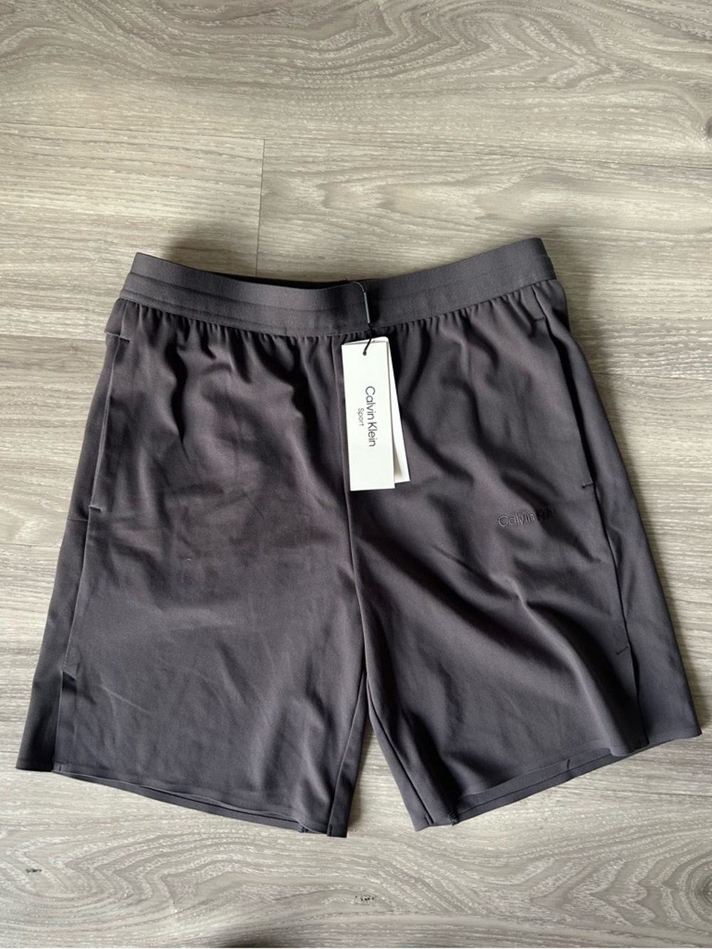 Calvin Klein | Soft Stretch Sport Knit Workout Shorts in Charcoal Grey (X-Small) - Picture 6 of 13